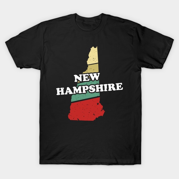New Hampshire State Vintage Retro Souvenir print T-Shirt by Blue Zebra